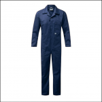 Castle Zip Front Polycotton Coveralls Navy Blue