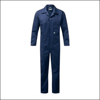 Castle Zip Front Polycotton Coveralls Navy Blue 1