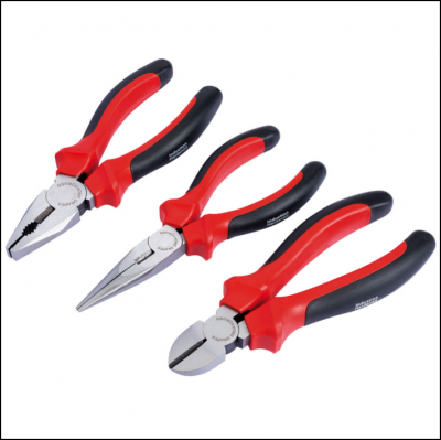 Draper 160mm 3pc Heavy Duty Soft Grip Pliers Set