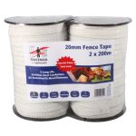 Fenceman White Tape 20mm x 200m Twin Pack