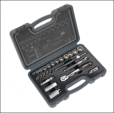 Sealey Socket Set 24pc 38Sq Drive Total Drive 1