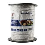 Fenceman 6mm White Electric Fencing Polyrope 200M