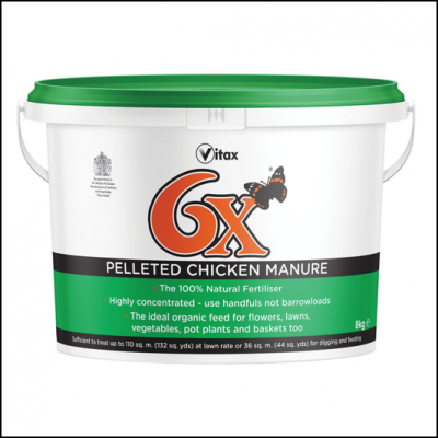 Vitax 6X Pelleted Chicken Manure Fertiliser 8kg 1