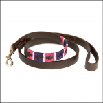 Pioneros Polo Dog Lead - Purple, Berry, White Stripe 1