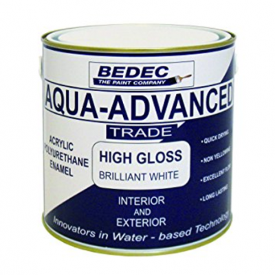 Bedec Aqua Advanced High Gloss Brilliant White Paint 1L