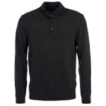 Barbour Patch Half Zip Lambs Wool Jumper Charcoal