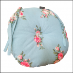 Ascalon Blue-Floral Round Seat Cushion Pad 1