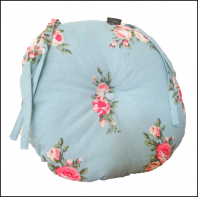 Ascalon Blue-Floral Round Seat Cushion Pad 1
