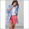 Joules Golightly Packaway Waterproof Jacket Blue Stripe Floral 2