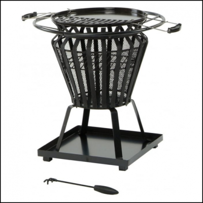 Signa Steel Fire Basket with BBQ Grill 1