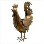 Rolson Bronze Effect Cockerel Garden Ornament 1