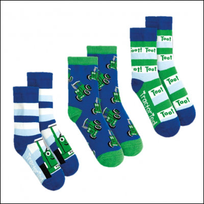 Tractor Ted Box of Socks (3 Pairs) Blue 1