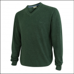 Hoggs of Fife Sterling Cotton V Neck Jumper Green 1