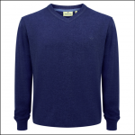 Hoggs of Fife Sterling Cotton V Neck Jumper Navy Denim 1