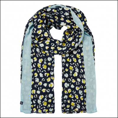 Joules Conway Scarf Navy Leopard Print 1