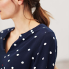 Joules Rosamund V Neck Woven Top Navy Spot 2