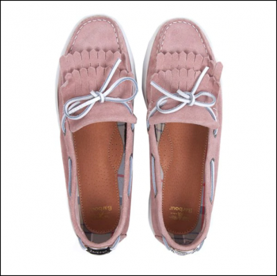 Barbour Klara Ladies Boat Shoes Pink Suede 1