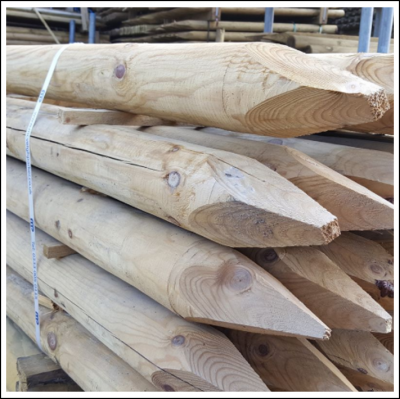 Wooden Round Fence Posts 1.65m x 7.5cm