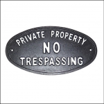 Ascalon Cast Iron 'No Trespassing' Sign 1