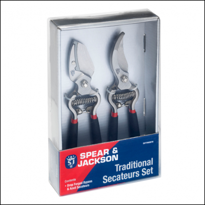 Spear & Jackson Traditional Drop Forged Bypass & Anvil Secateurs Twin Set