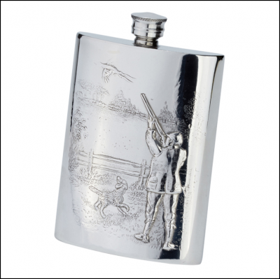 Bisley 6oz Gamekeeper Pewter Flask 1