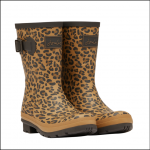 Joules Molly Mid Height Wellies Tan Leopard 1