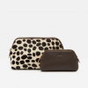 Joules Peplow Leather Two Pack Cosmetic Purses Chocolate 2