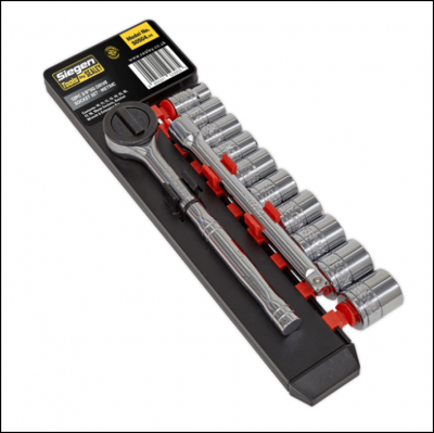 Siegen S0504 12pc 3-8 inch Square Drive Metric Socket Set 1