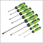 Sealey Hammer-Thru 8 piece Screwdriver Hi-Vis Set Green 1