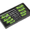 Sealey Hammer-Thru 8 piece Screwdriver Hi-Vis Set Green 2