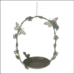 Ascalon Metal Hanging Butterfly Bird Dish