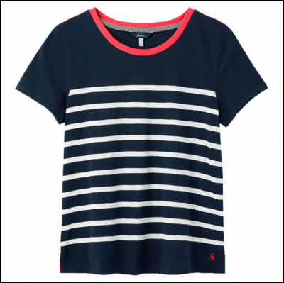 Joules Carley Classic Crew T-Shirt French Navy-Cream Stripe 1