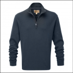 Schoffel Cotton French Rib Qtr Zip Jumper Navy 1