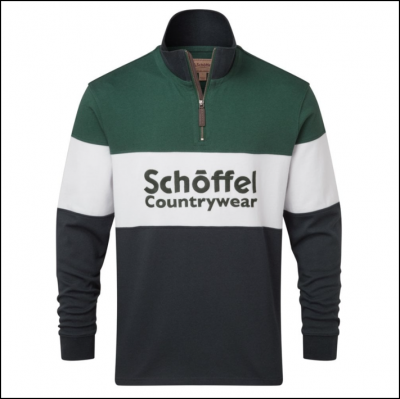 Schoffel Unisex Qtr Zip Navy Rugby Shirt 1
