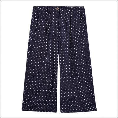 Joules Rebecca Woven Culottes French Navy Spot 1