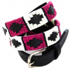 Pioneros Narrow Polo Belt - Berry, White & Black Stripe 2