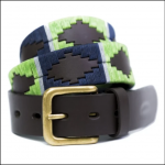 Pioneros Polo Belt – Lime, Navy & Grey Stripe