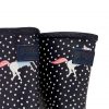 Joules Junior Roll Up Flexible Print Wellies Navy Spotty Horses 4