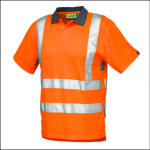 Veltuff Class 2 Hi-Vis Ribbed Knit Poloshirt Orange