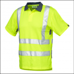 Veltuff Class 2 Hi-Vis Ribbed Knit Poloshirt Yellow