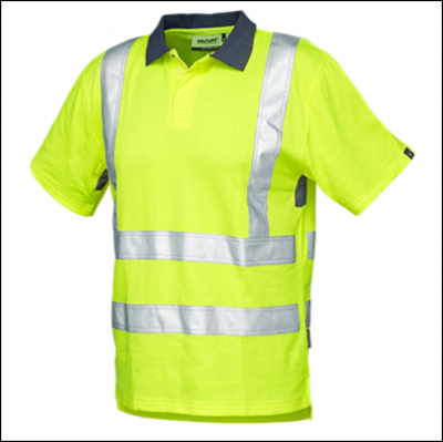 Veltuff Class 2 Hi-Vis Ribbed Knit Poloshirt Yellow 1