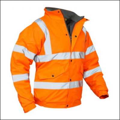 Veltuff Class 2 Hi-Vis Waterproof Bomber Jacket Orange 1