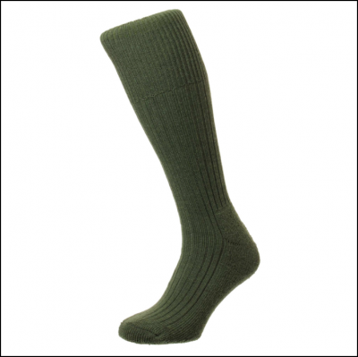 HJ Hall Men's Commando Wool Rich Work Boot Socks Olive 1