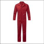 Castle Zip Front Polycotton Coveralls Red