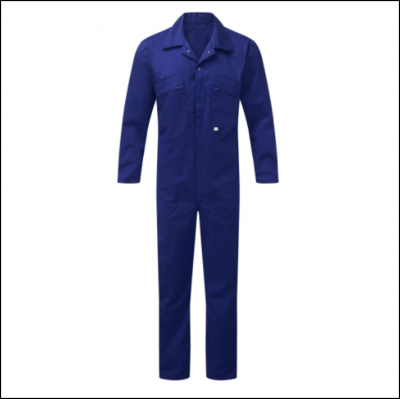 Castle Zip Front Polycotton Coveralls Royal Blue 1