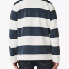 Crew Padstow Pique Wide Stripe Sweatshirt Navy-White 2