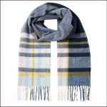 Joules Bracken Check Warm Handle Scarf Pink-Blue Check 1