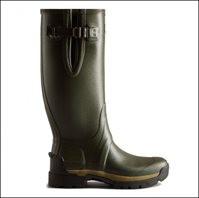 Hunter Men's Balmoral Adjustable 3mm Neoprene Wellington Boots Dark Olive 1