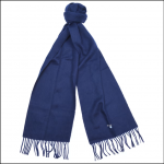 Barbour Plain Lambswool Scarf Navy Blue