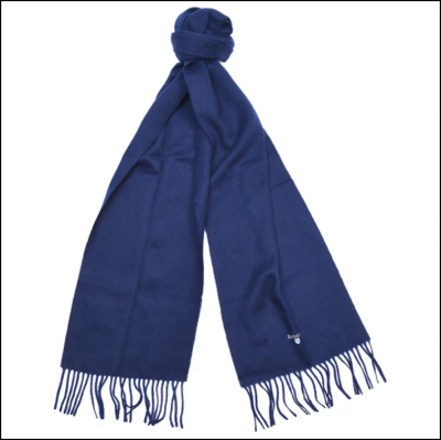 Barbour Plain Lambswool Scarf Navy Blue 1